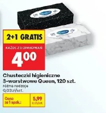 Chusteczki higieniczne 3-warstwowe Queen