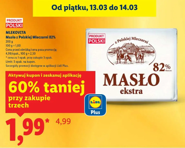 Mlekovita Masło z Polskiej Mleczarni 82%