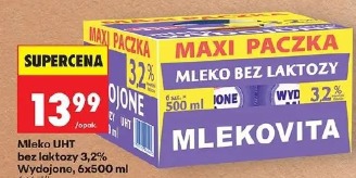 Mleko UHT bez laktozy 3,2% Wydojone Mlekovita