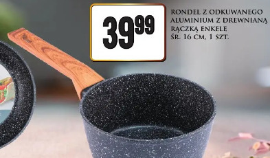 Rondel z odkuwanego aluminium z drewnianą rączką Enkele