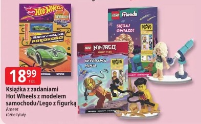 Książka z zadaniami Hot Wheels z modelem samochodu/Lego z figurką Ameet