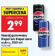 Napój gazowany Pepsi lub Pepsi zero cukru