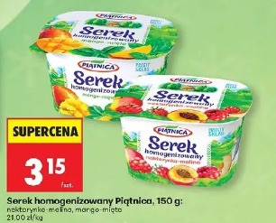 Serek homogenizowany Piątnica nakrętka-malin, mango-mięta