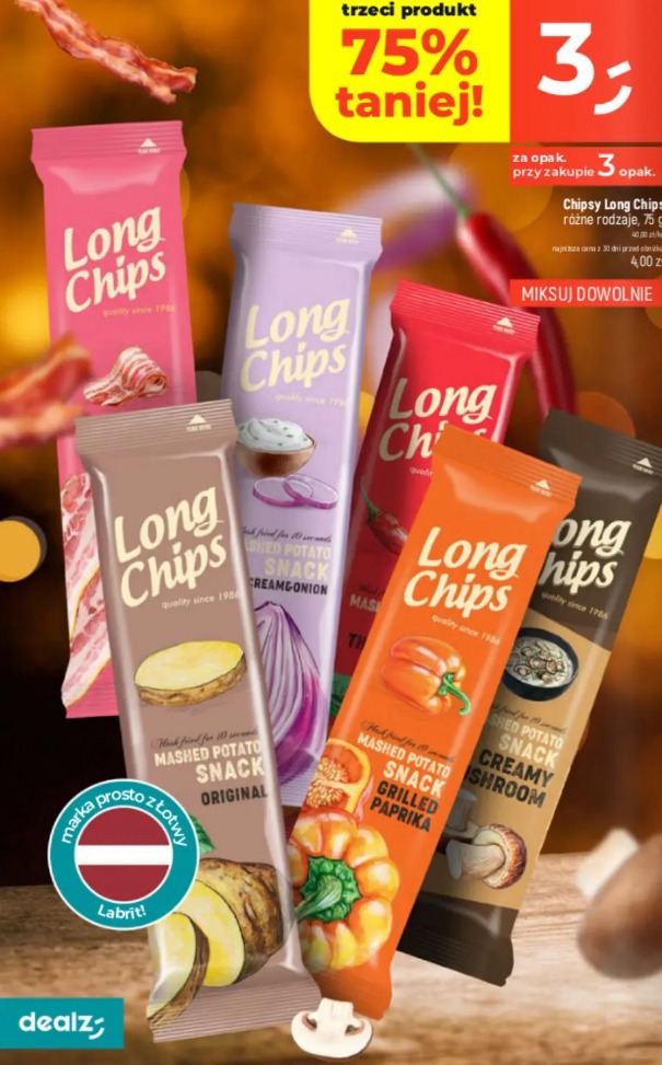 Long Chips chipsy różne rodzaje