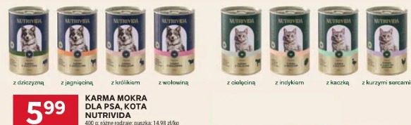 Karma mokra dla psa, kota Nutrivida