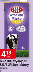 Mleko UHT wydojone 1,5%/3,2% bez laktozy Mlekovita