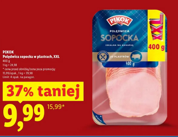 Pikok polędwica sopocka w plastrach XXL
