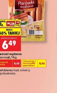 Parówki wędzone z kurcząt
