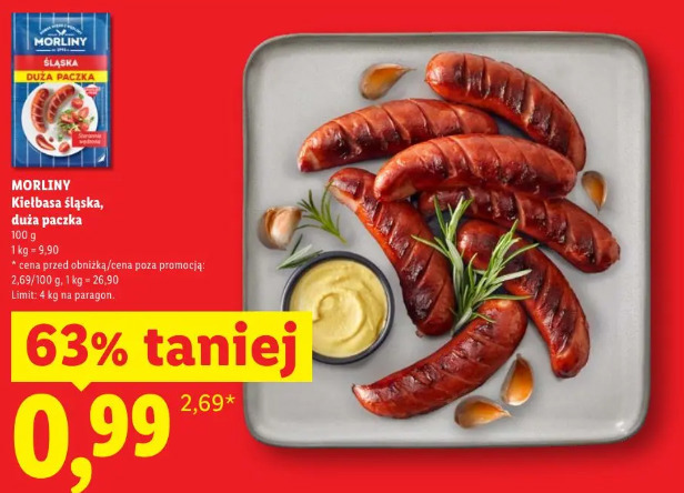 Morliny kiełbasa śląska duża paczka