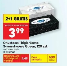 Chusteczki higieniczne 3-warstwowe Queen