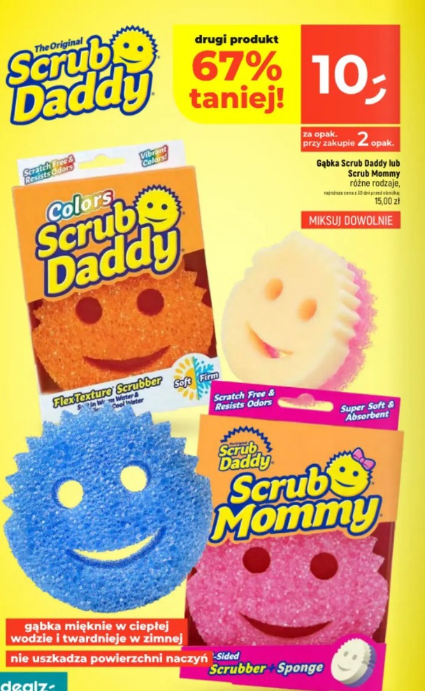 Gąbka Scrub Daddy lub Scrub Mommy