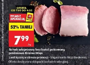 Schab wieprzowy bez kości pakowany próżniowo Kraina Mięs