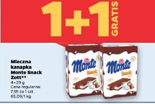 Mleczna kanapka Monte Snack Zott