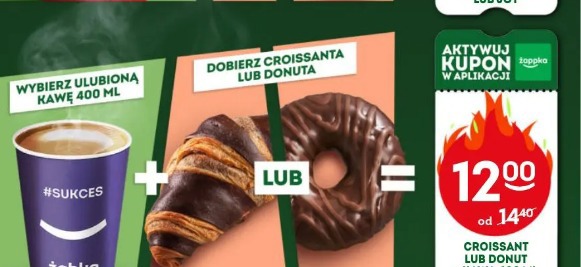 Croissant lub donut + kawa 400 ml