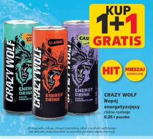 Crazy Wolf Napój energetyzujący różne rodzaje