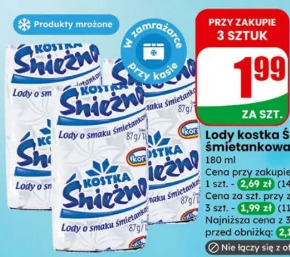 Lody kostka Śnieżna śmietankowa