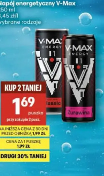 Napój energetyczny V-Max classic/żurawina