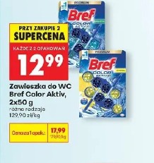 Zawieszka do WC Bref Color Aktiv, 2x50 g