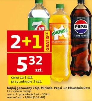 Napój gazowany 7 Up, Mirinda, Pepsi lub Mountain Dew