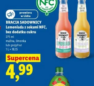 Bracia Sadownicy Lemoniada z sokami NFC, bez dodatku cukru