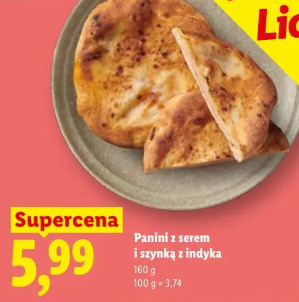 Panini z serem i szynką z indyka