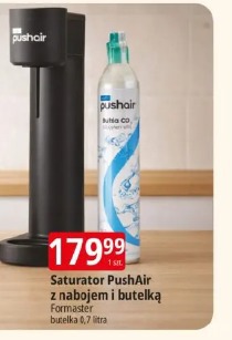 Saturator PushAir z nabojem i butelką Formaster