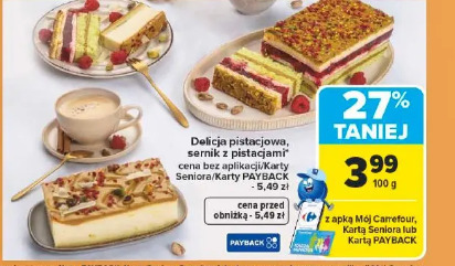 Delicja pistacjowa, sernik z pistacjami