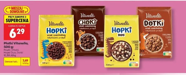 Płatki Vitanella Hopki, Choki, Hopki Duo, Dotki