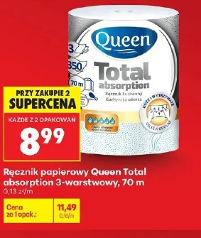 Ręcznik papierowy Queen Total absorption 3-warstwowy, 70 m