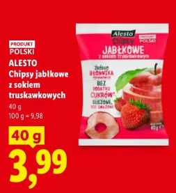 Alesto Chipsy jabłkowe z sokiem truskawkowym