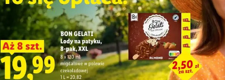 Bon Gelati Lody na patyku, 8-pak, XXL