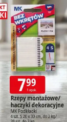 Rzepy montażowe/haczyki dekoracyjne MK Podkładki