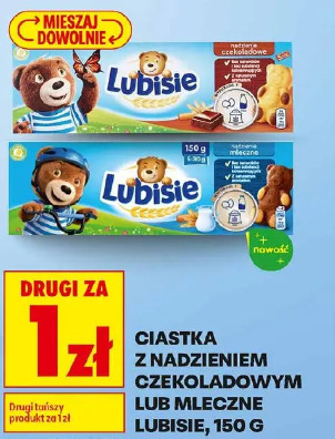 Ciastka z nadzieniem czekoladowym lub mleczne Lubisie