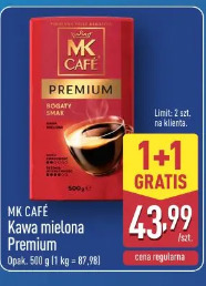 Kawa mielone Premium Mk Cafe 1+1 gratis