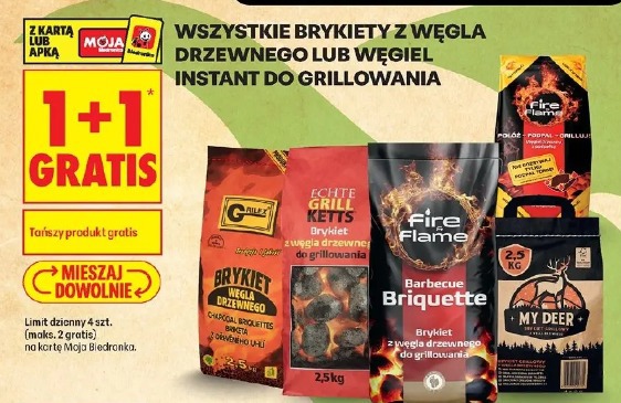 Wszystkie brykiety z węgla drzewnego lub węgiel instant do grillowania