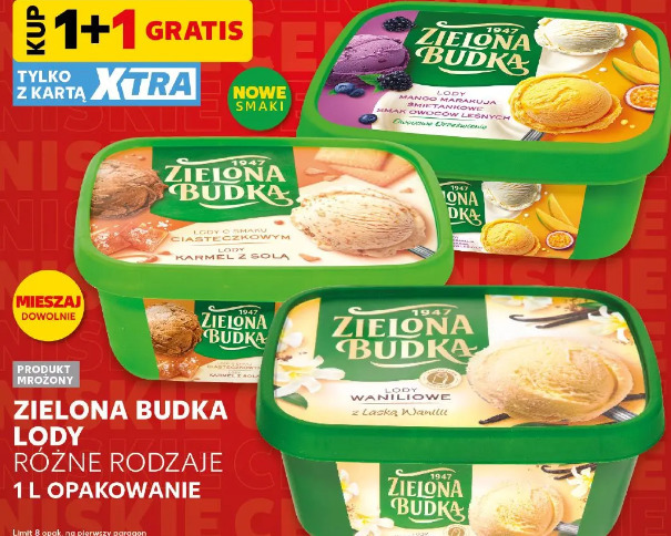 Zielona Budka lody różne rodzaje