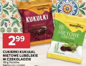 Cukierki Kukułki, miętowe lubelskie w czekoladzie Pszczółka