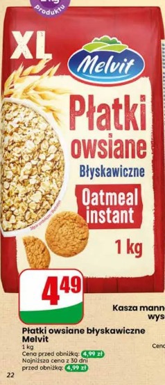 Płatki owsiane błyskawiczne Melvit