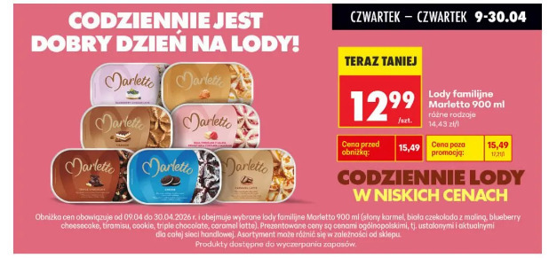 Lody familijne Marletto 900 ml