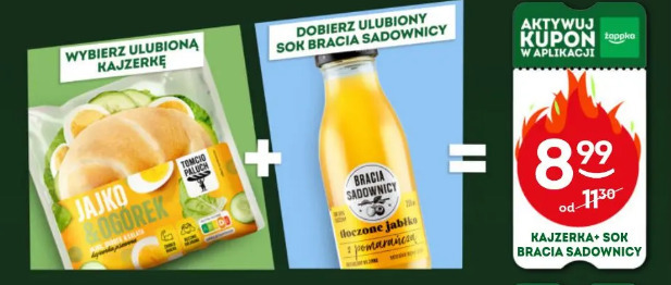 Kajzerka Jajko Bogdrek + sok Bracia Sadownicy