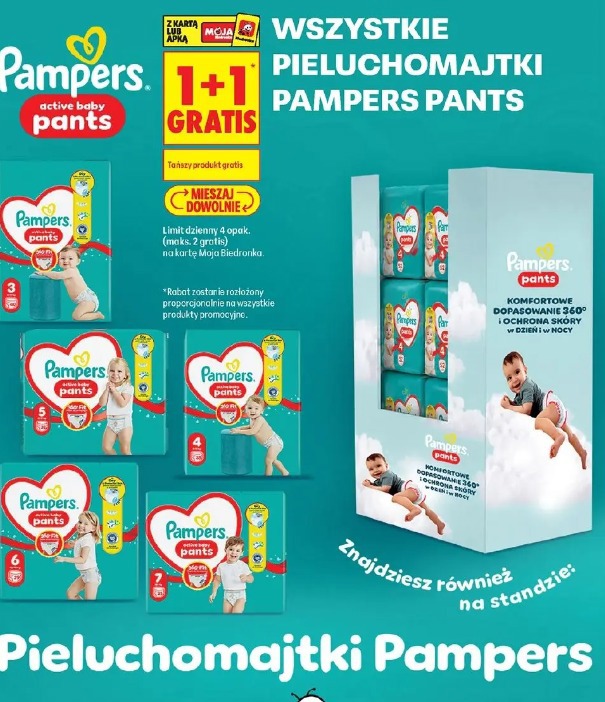 Wszystkie pieluchomajtki Pampers Pants