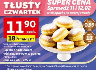 Pączki z nadzieniem wieloowocowym w pudrze