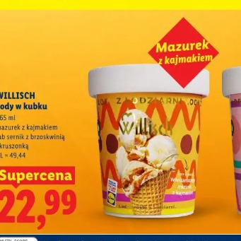 Willisch lody w kubku mazurek z kajmakiem