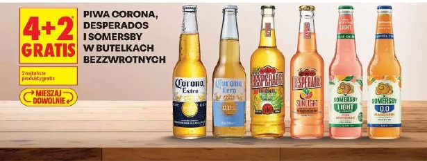 Piwo Corona, Desperados i Somersby w butelkach bezzwrotnych