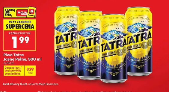 Piwo Tatra Jasne Pełne