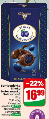 Bombonierka Śliwka Nałęczowska Solidarność