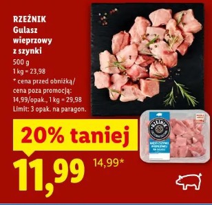 Rzeźnik Gulasz wieprzowy z szynki