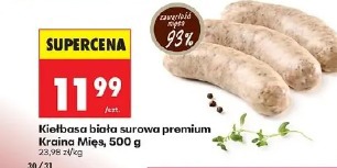 Kiełbasa biała surowa premium Kraina Mięs