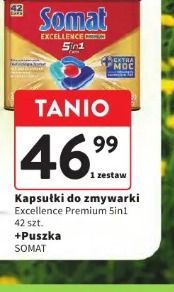Kapsułki do zmywarki Excellence Premium 5in1 + Puszka Somat