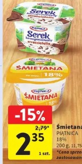 Śmietana Piątnica 18%